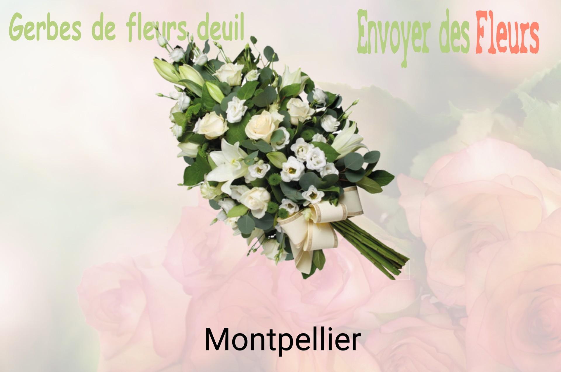 Gerbe de fleurs de deuil livrée à Montpellier